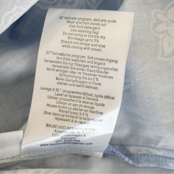 Baum Und Pferdgarten Antibes Smocked Dress 38 Off the Shoulder Blue Floral - Picture 8 of 9